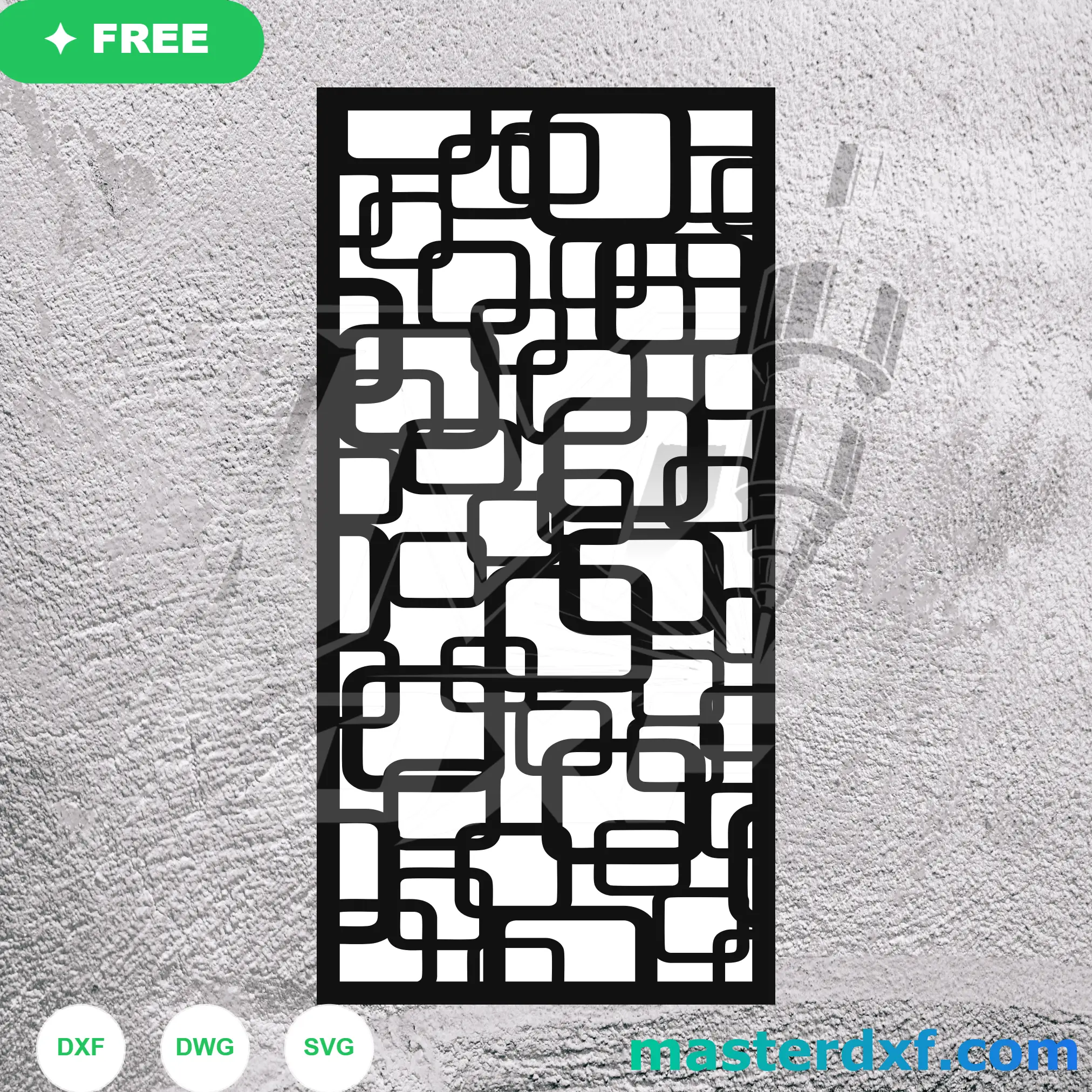Modern Fluid Nested Loop Privacy Partition Design DXF File